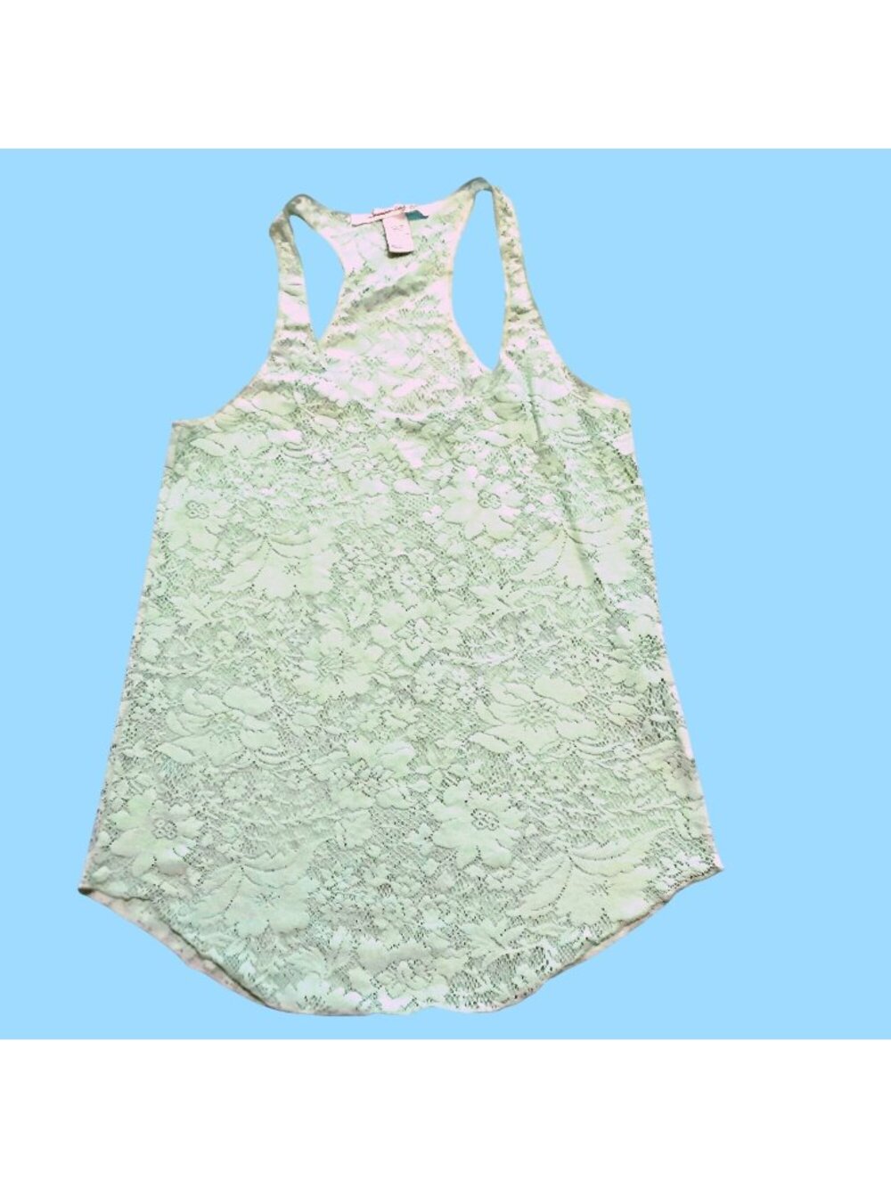 American Rag Cie Womens Mint Green Lace Racerback Tank Top S Beachy